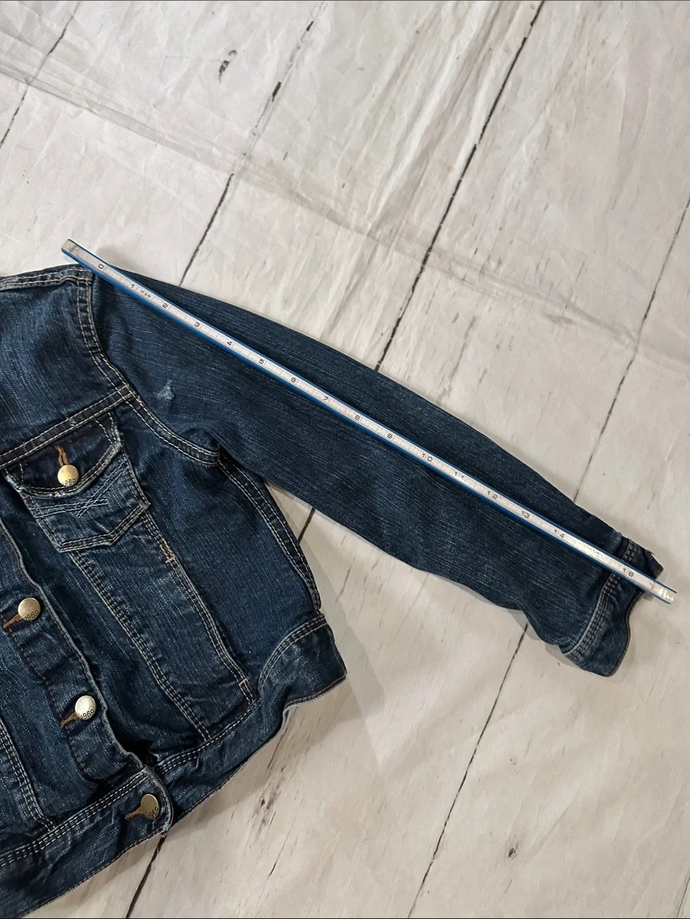 GAP Dark Blue distressed Denim Jean Jacket for Kids small